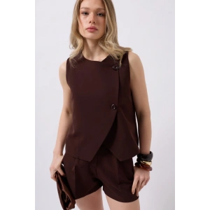 Yandan Düğmeli Dokuma Yelek