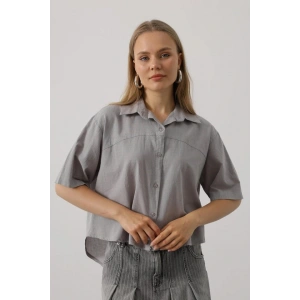 Yarım Kol Gömlek  Gri
