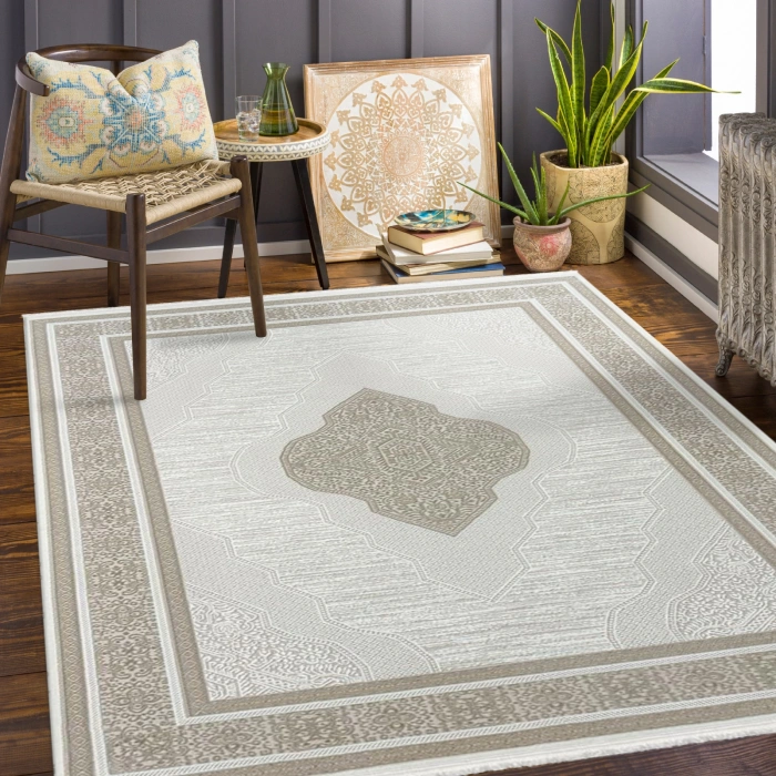 Çırağan Koleksiyonu Mikrofiber İplik Jüt Taban Lüks Halı