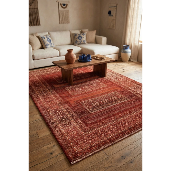 Antique Koleksiyonu Şık ve Dayanıklı Mikrofiber İplik Halı
