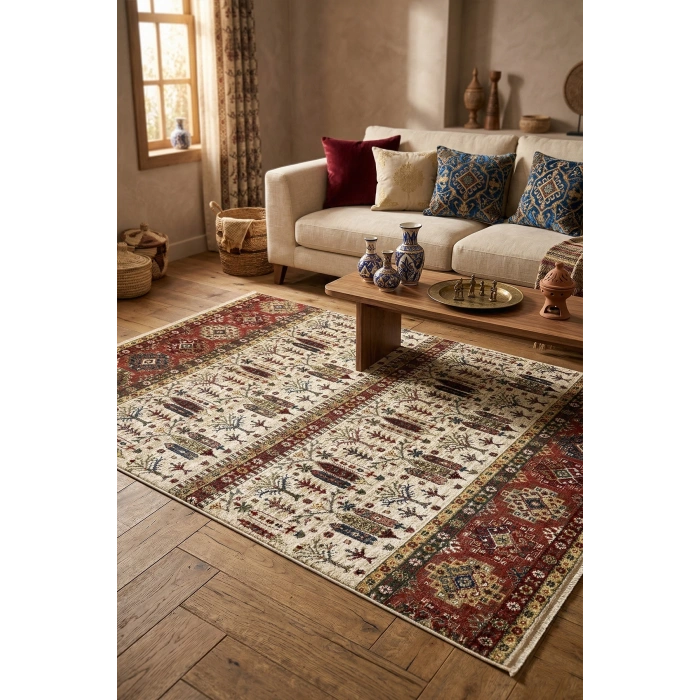 Antique Koleksiyonu Şık ve Dayanıklı Mikrofiber İplik Halı