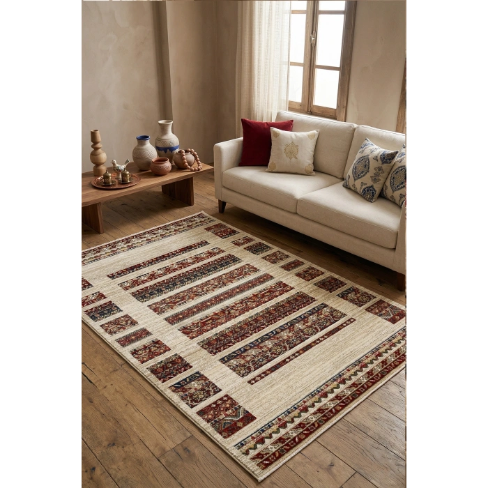 Antique Koleksiyonu Şık ve Dayanıklı Mikrofiber İplik Halı