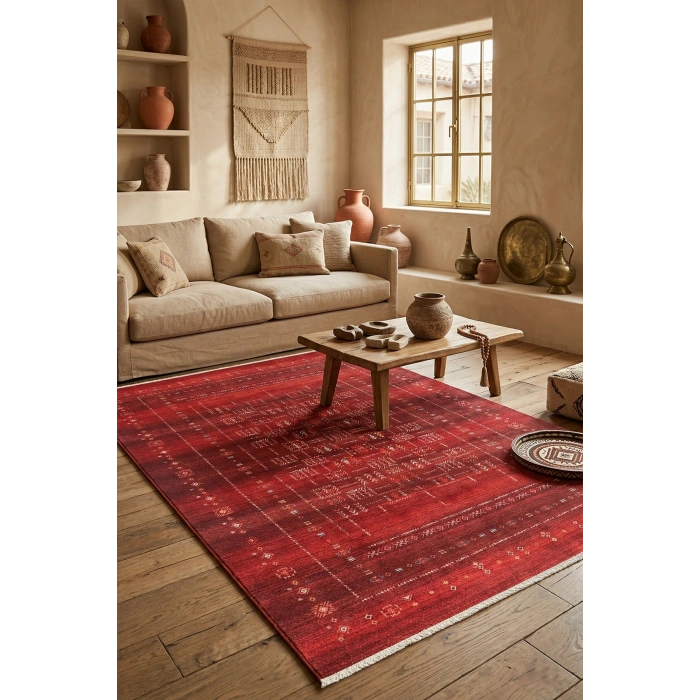 Antique Koleksiyonu Şık ve Dayanıklı Mikrofiber İplik Halı