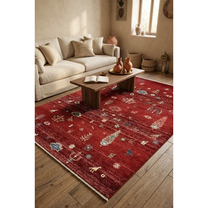 Antique Koleksiyonu Şık ve Dayanıklı Mikrofiber İplik Halı