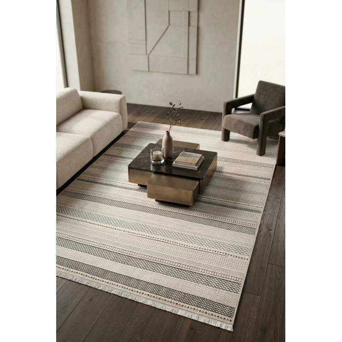Lavinia Koleksiyonu Modern ve Zarif Desenli Mikrofiber Halı
