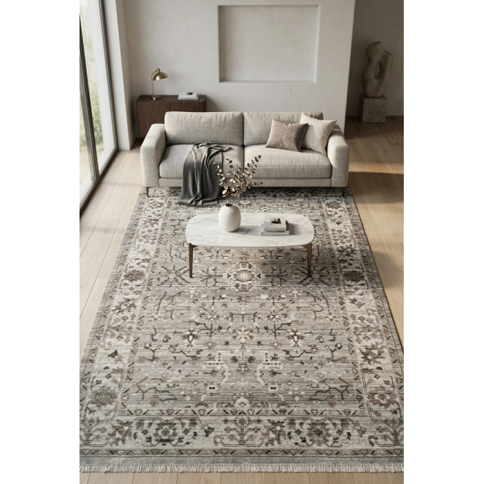 Butik Koleksiyonu Mikrofiber İplik Jüt Taban Lüks Halı