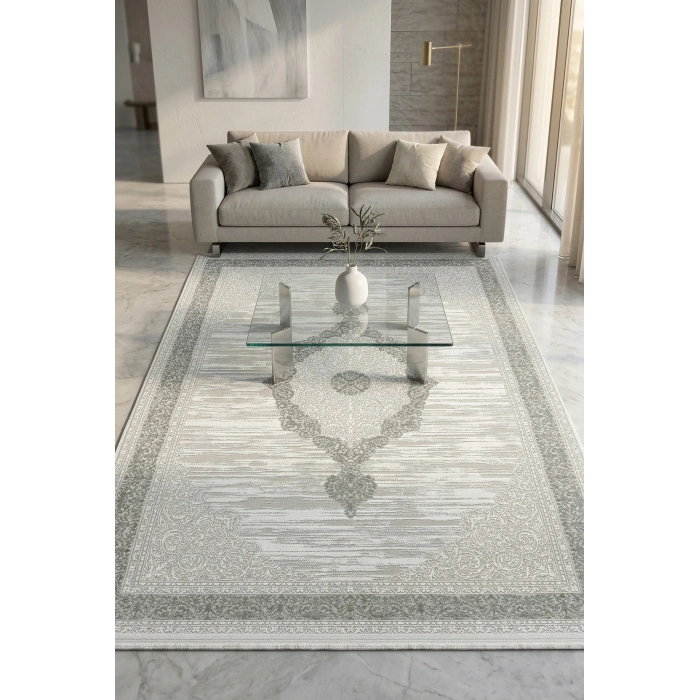 Çırağan Koleksiyonu Mikrofiber İplik Jüt Taban Lüks Halı