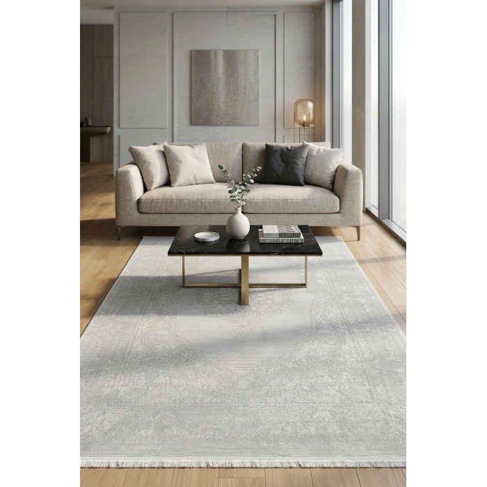 Çırağan Koleksiyonu Mikrofiber İplik Jüt Taban Lüks Halı