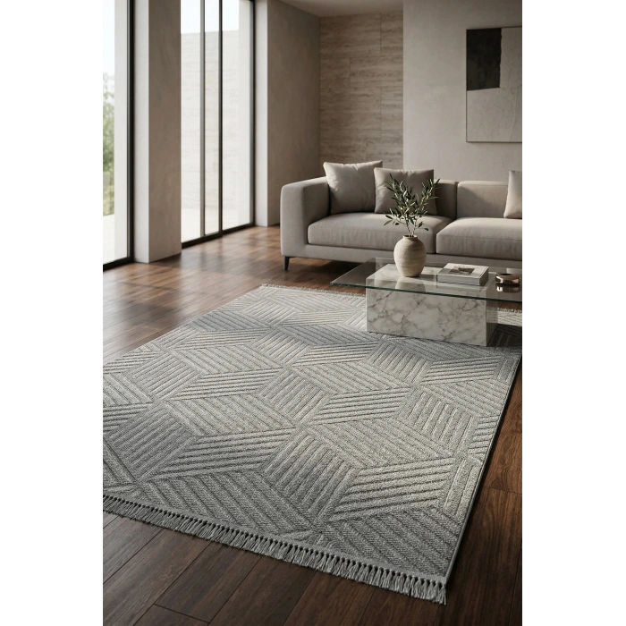 Doha Koleksiyonu Mikrofiber İplik Jüt Taban Lüks Halı