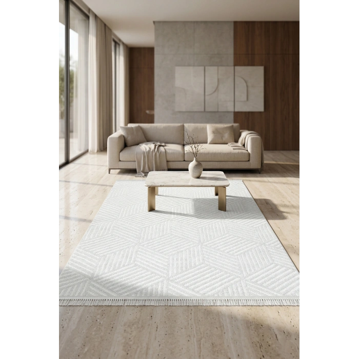 Doha Koleksiyonu Mikrofiber İplik Jüt Taban Lüks Halı