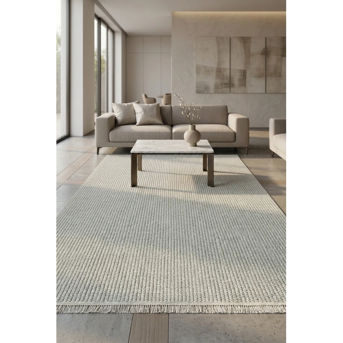 Doha Koleksiyonu Mikrofiber İplik Jüt Taban Lüks Halı
