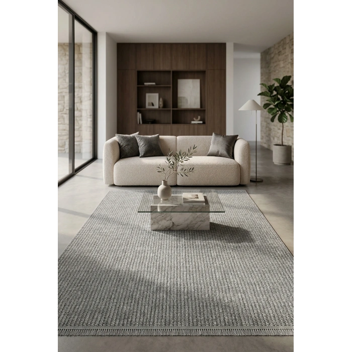 Doha Koleksiyonu Mikrofiber İplik Jüt Taban Lüks Halı