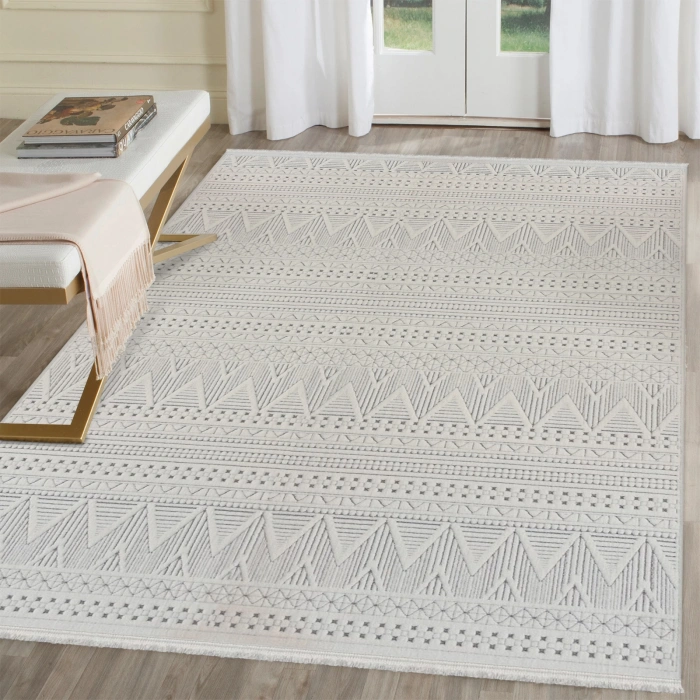 Lavinia Koleksiyonu Modern ve Zarif Desenli Mikrofiber Halı