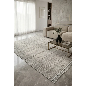 Doha Koleksiyonu Mikrofiber İplik Jüt Taban Lüks Halı