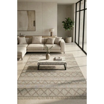 Doha Koleksiyonu Mikrofiber İplik Jüt Taban Lüks Halı