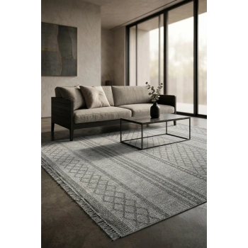 Doha Koleksiyonu Mikrofiber İplik Jüt Taban Lüks Halı