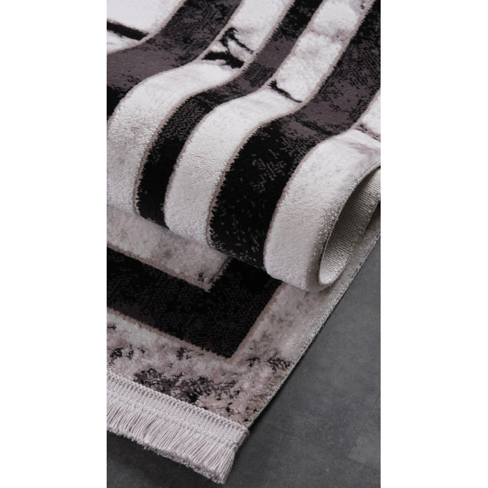 Bamboo Dark Koleksiyonu Akrilik İplik Jüt Taban Halı