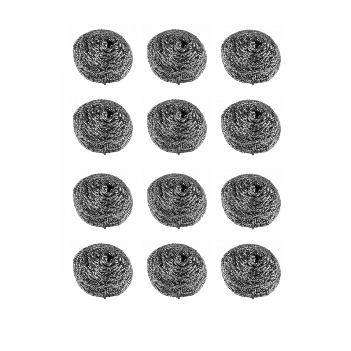 12 Adet Paslanmaz Bulaşık Teli Endüstriyel Boy 10 gr