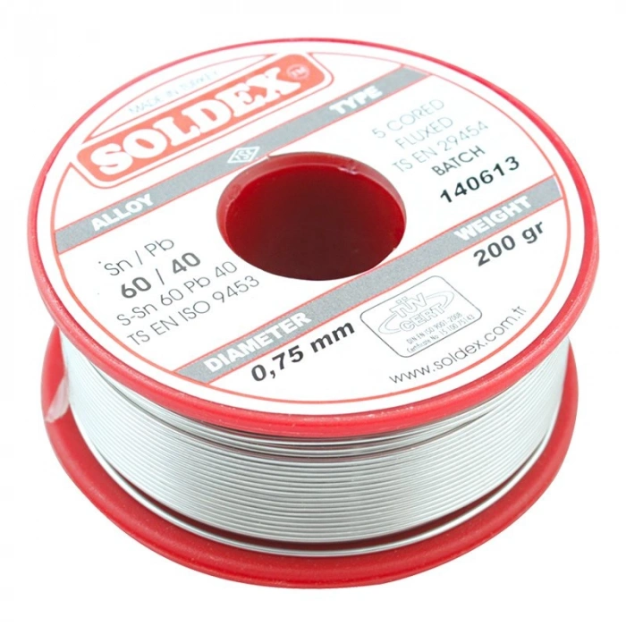 200 GR LEHİM İNCE 075 MM SOLDEX  SN60 PB40 (4767)
