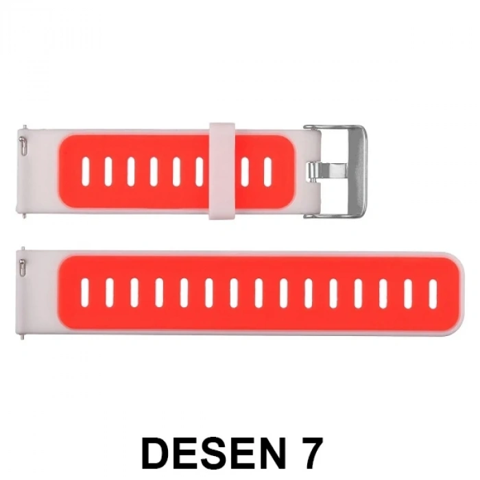 22MM Gear S3 Watch 4 46mm Xiaomi Amazfit Lg W100  Silikon Kordon Kayış-(5775)