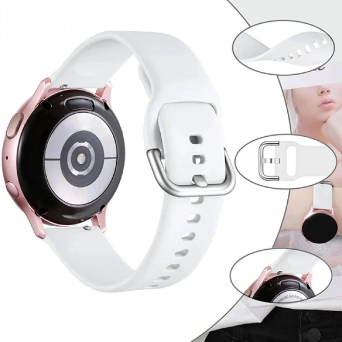 22MM Gear S3 Watch  4 -GT2 GT2E 46MM Kayış Kordon Silikon-(5775)