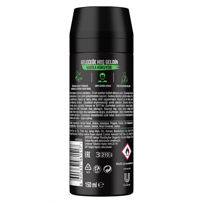 3 Adet Axe Africa Erkek Deodorant Sprey 150 ml