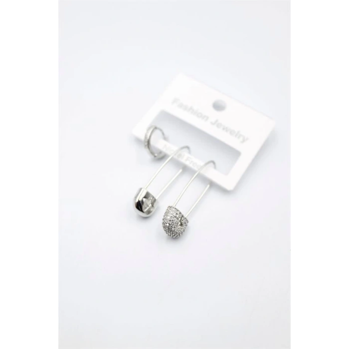 3lü Filkete Küpe - Gümüş