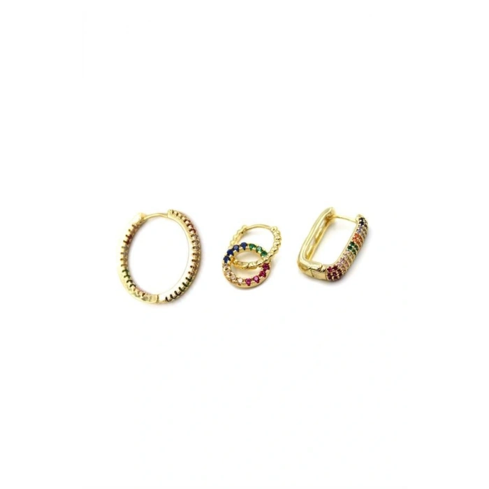 3lü Halka Küpe - Altın