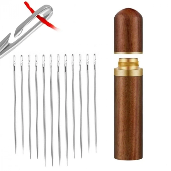 30 Adet İğneli Ahşap Kutulu Dikiş İğne Seti (4767)