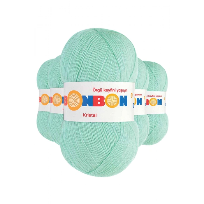 5 Adet Kristal El Örgü Lif İpi Su Yeşili 98329