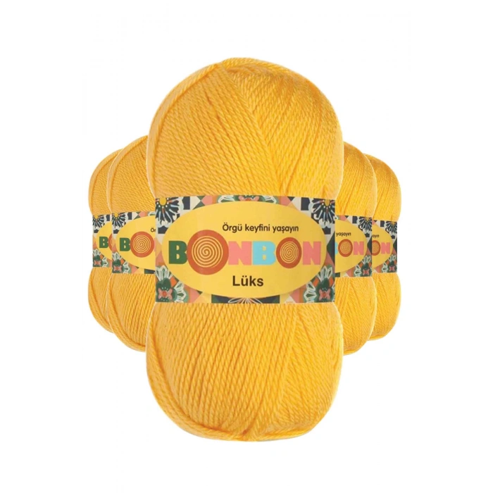 5 Adet Lüks Patik İpi Yünü Sarı 98289