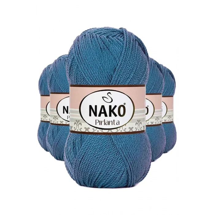 5 Adet Pırlanta Amigurumi El Örgü İpi Yünü Turkuaz 3409 - nako mudanis