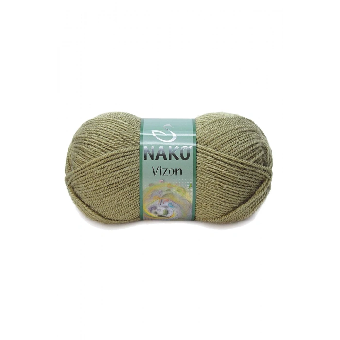 5 Adet Vizon Premium Akrilik El Örgü İpi Yünü Renk No:268 Asker Yeşil