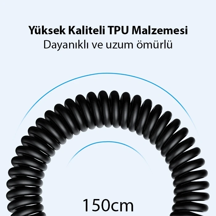 ALLY 15 M Pd 60W Geri Çekilebilir Yaylı Kablo Hızlı Şarj Dirseği Tip-Cden Tip-Cye Veri Kablosu-(5775)