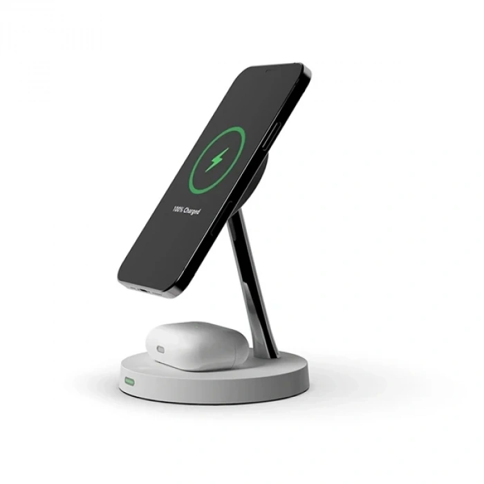 ALLY 15W 2 in 1 Masaüstü Kablosuz Şarj Standı Magsafe Tutucu-(5775)
