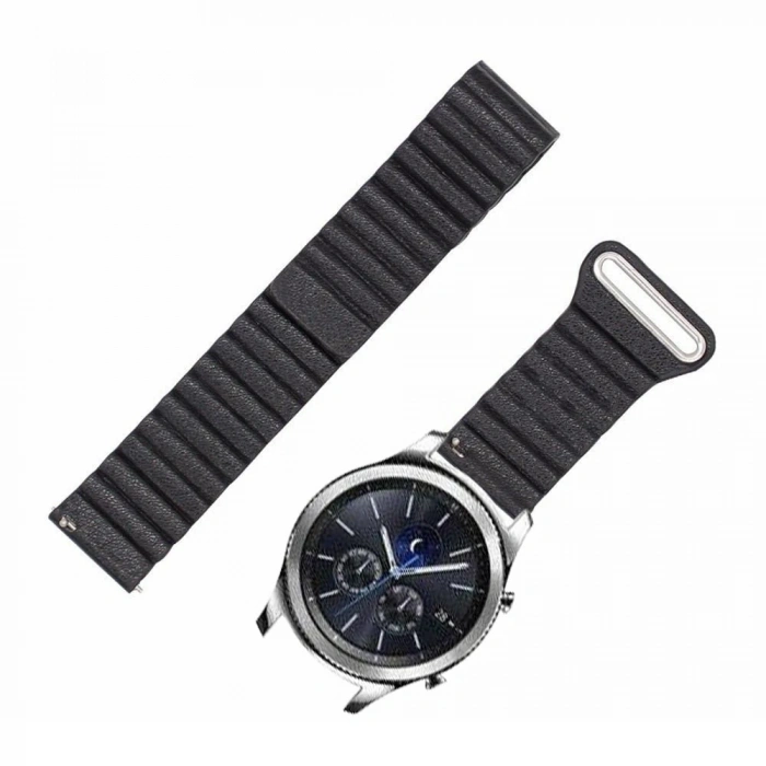Ally 22MM Samsung Gear S3 Watch 4 46mm Deri Loop Kayış-(5775)