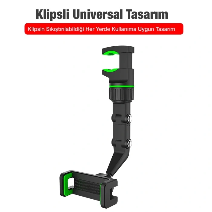 ALLY 360 Dönebilen Multifonksiyonel Dikiz Aynası Araç Telefon Tutucu-(5775)