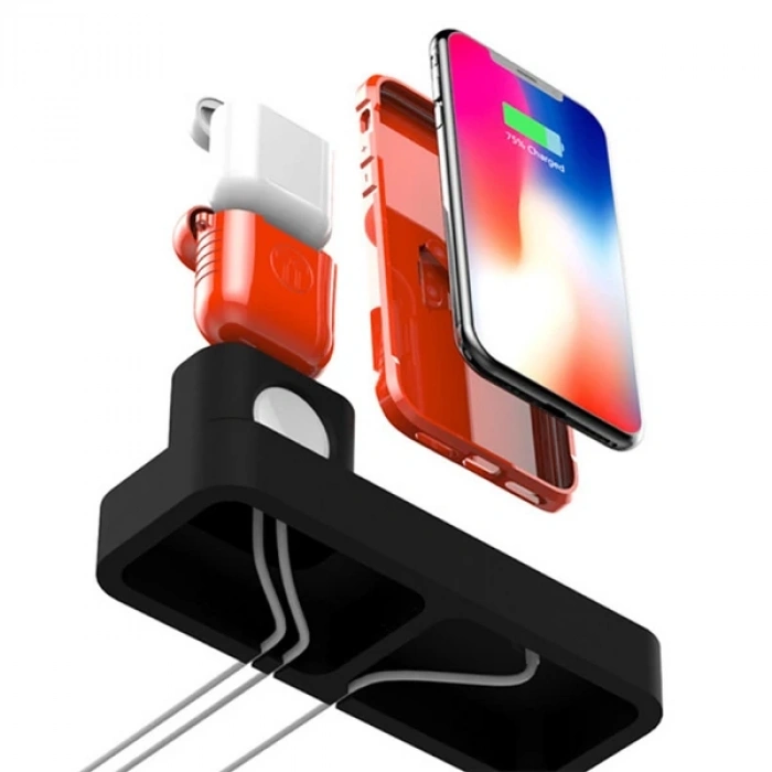 Ally 3in1 Charging Base İPhone+ İwatch+ İPods Silikon Şarj Standı-(5775)
