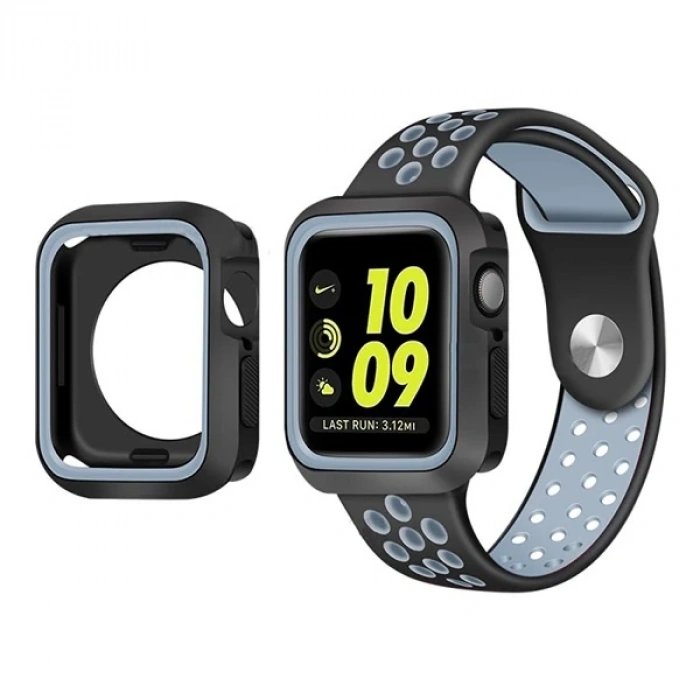 Ally Apple Watch 4 40mm N-Style Çift Renk Silikon Kılıf-(5775)
