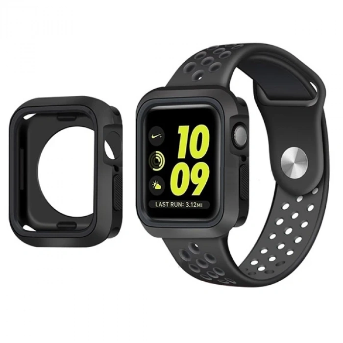Ally Apple Watch 4 44mm N-Style Çift Renk Silikon Kılıf-(5775)