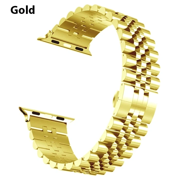 Ally Apple Watch 7-8 41mm 6-5-4 40mm Kayış Kordon Paslanmaz Çelik 3-2-1 38mm-(5775)