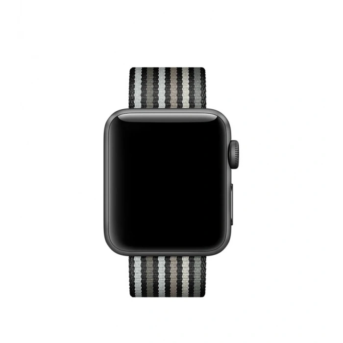 Ally Apple Watch Ultra 49mm 7-8 45mm 6-5-4 44mm Kayış Kordon Dokuma Çizgili Spor Kordon 3-2-1 42mm-(5775)