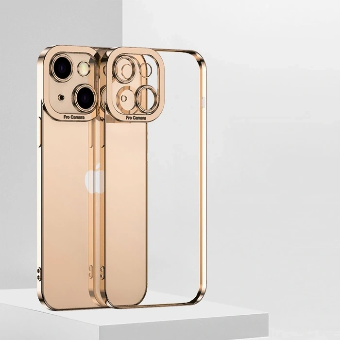 ALLY Fashion Series iPhone 13 Mini 5.4inç Kılıf Renkli Kenar Lazer Çerçeveli Silikon Kılıf-(5775)