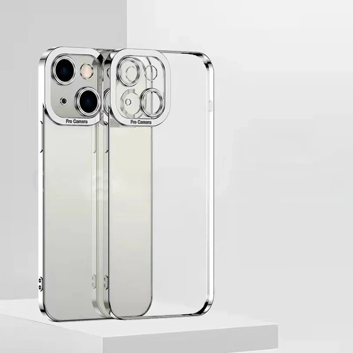 ALLY Fashion Series iPhone 13 Mini 5.4inç Kılıf Renkli Kenar Lazer Çerçeveli Silikon Kılıf-(5775)