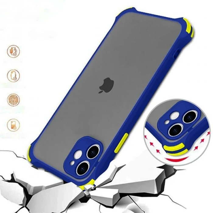 Ally İPhone 11 6.1 İnch Shockproof Kamera Koruma Darbe Emici Kılıf-(5775)