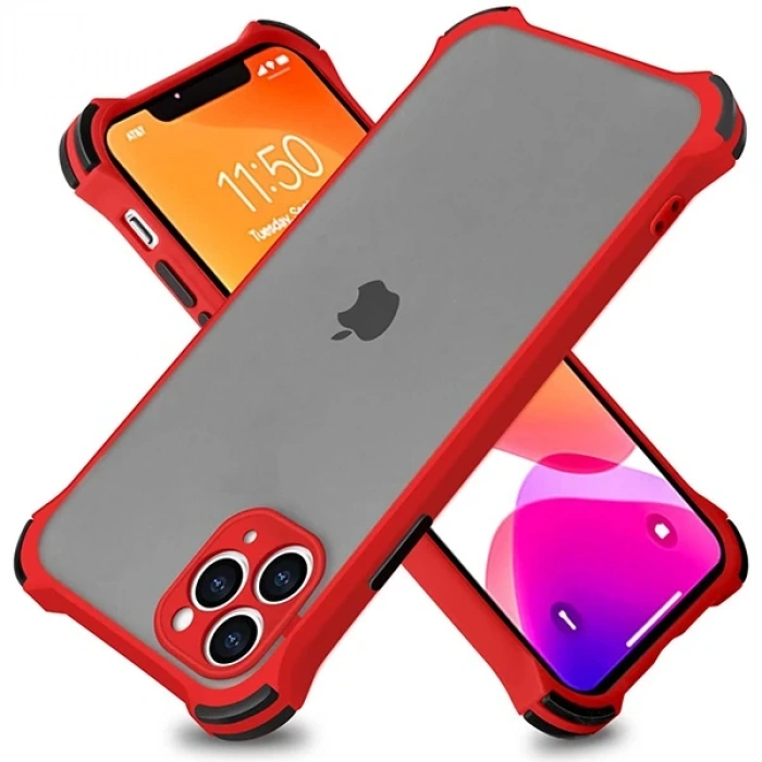Ally İPhone 11 Pro Max 6.5 İnch Shockproof Kamera Koruma Darbe Emici Kılıf-(5775)