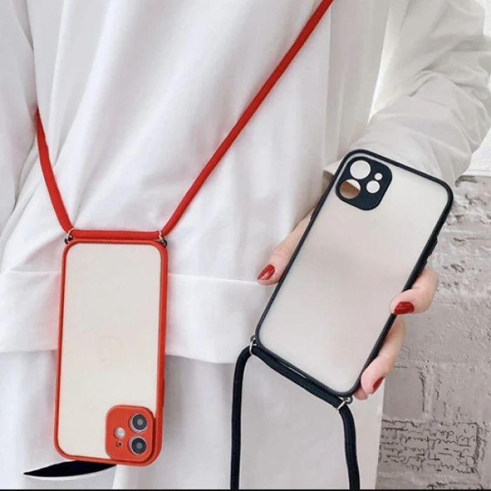 ALLY iPhone 12 6.1 Askılı Koruyucu Silikon Kılıf-(5775)