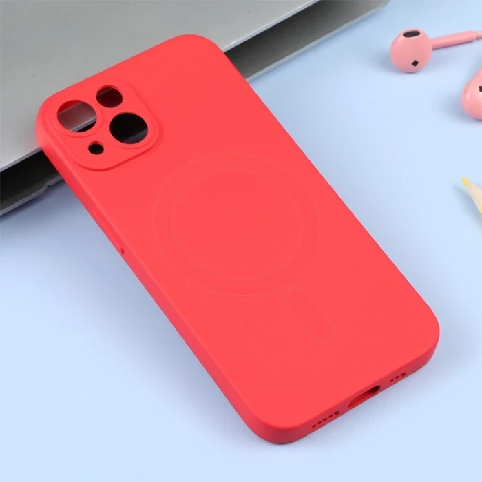 ALLY iPhone 14 6.1inç Liquid Silica Magsafe Uyumlu Silikon Kılıf-(5775)