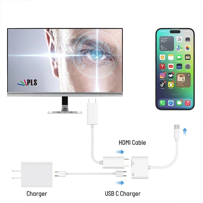 ALLY  İPhone 15 Type-c to Type-c + HDMI Çevirici Kablo Dijital AV Adaptörü-(5775)