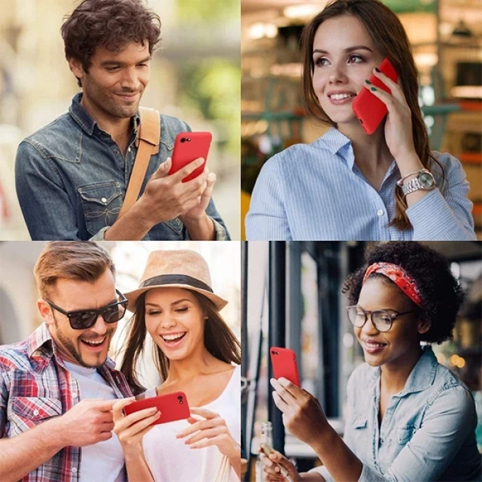 ALLY İPhone SE2 İPhone 8-7 Lansman Kılıf İçi Kadife Soft Silikon Kılıf-(5775)